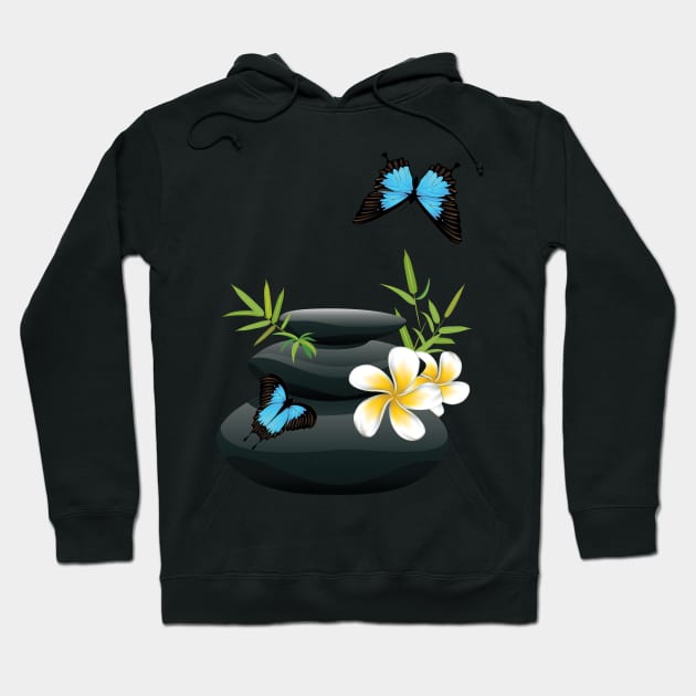 Black pebble with flower Hoodie by AnnArtshock